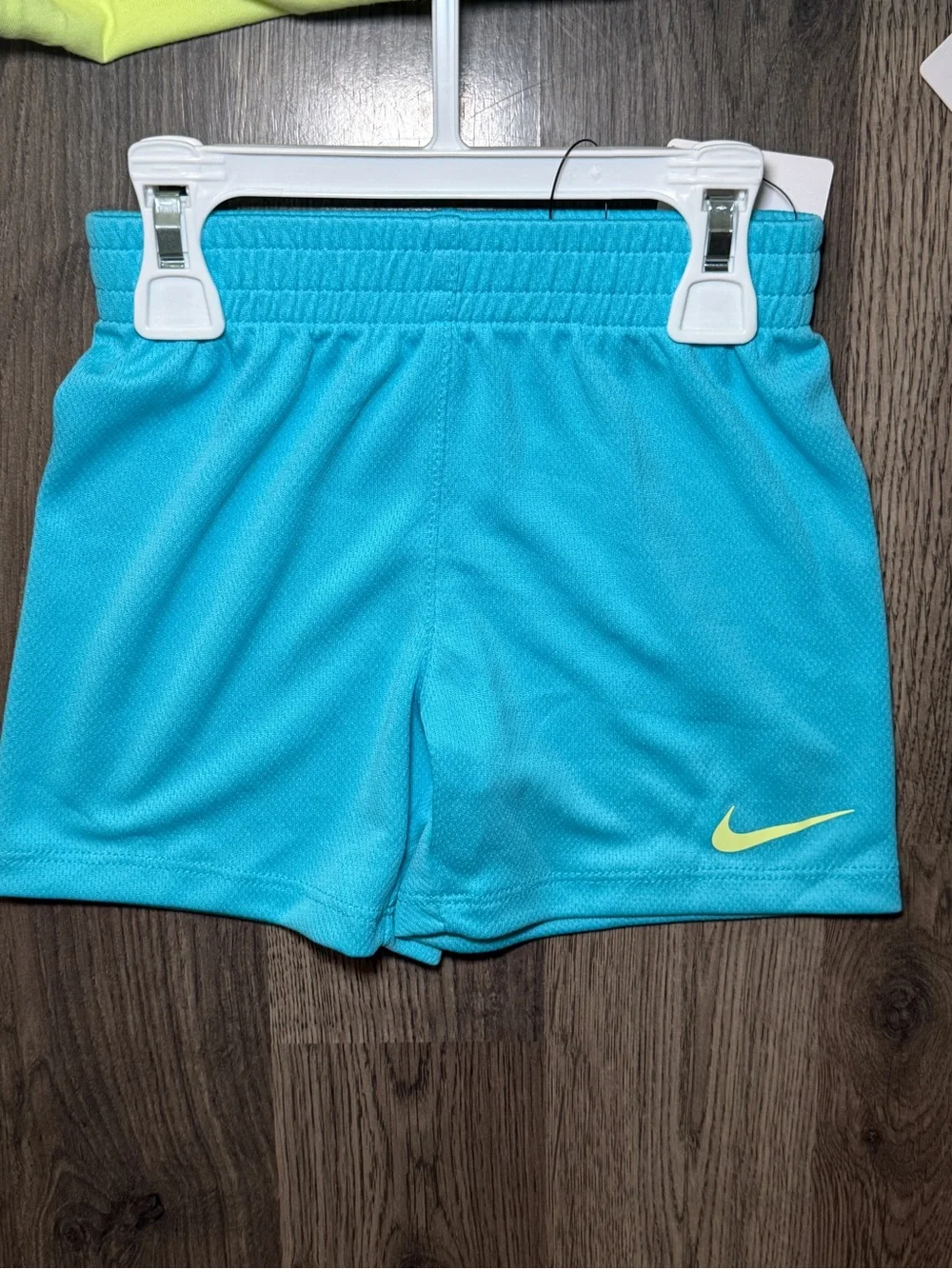 Nike Kids' Neon Yellow & Blue Graphic Swoosh Tee and Shorts Set